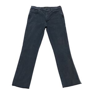 Mother Rascal High Waist Ankle Fray Jeans 31 Black Chalk It Up